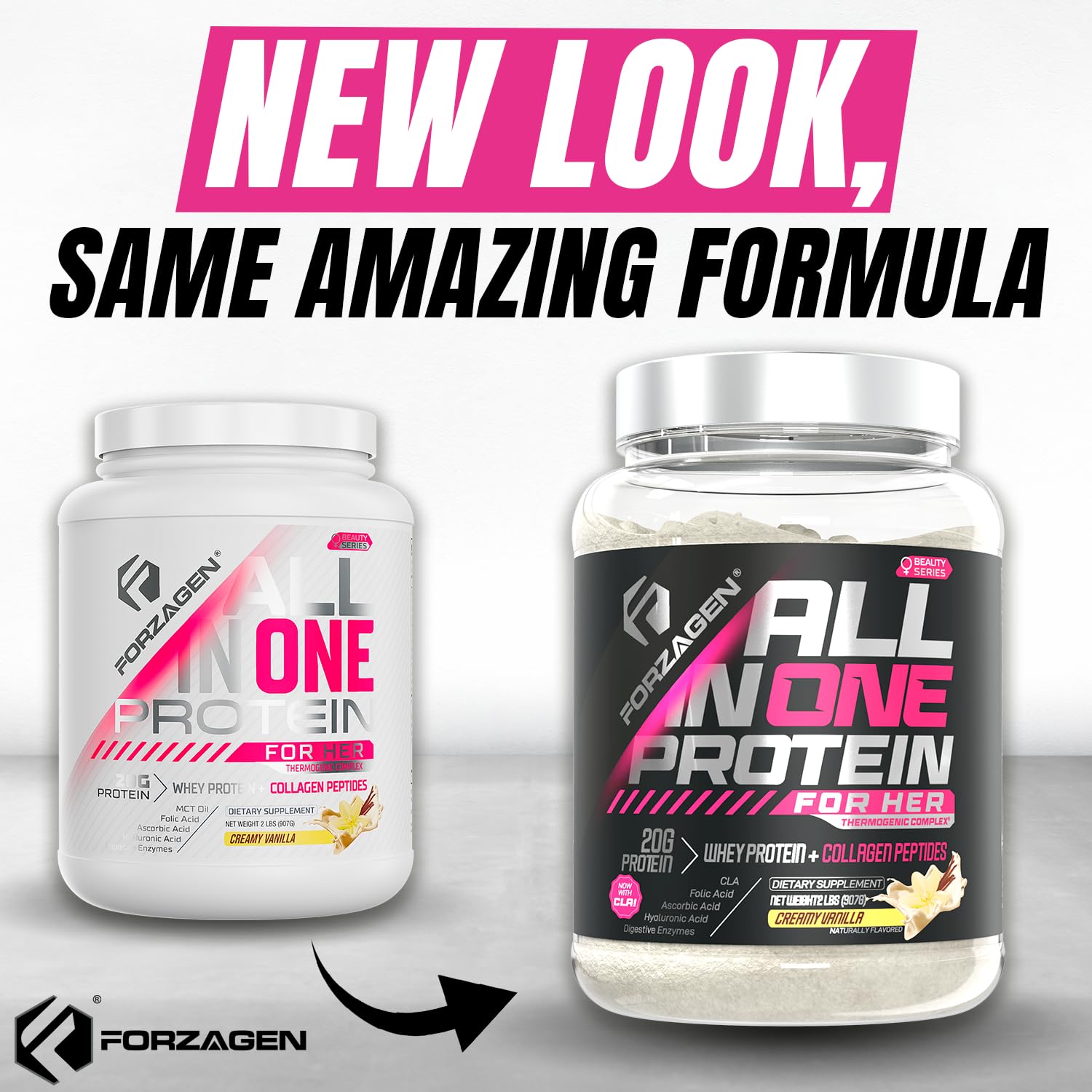 Forzagen All-in-One Protein Powder for Women | Multi Collagen Peptides & Hydrolyzed Collagen Supplement | Supports Gut Health, Muscle Recovery & Skin Elasticity | Ideal for Pre-Workout, Post-Workout & Daily Wellness | Vanilla Flavor, 30+ Servings | Perfect for Smoothies, Shakes & Active Lifestyles