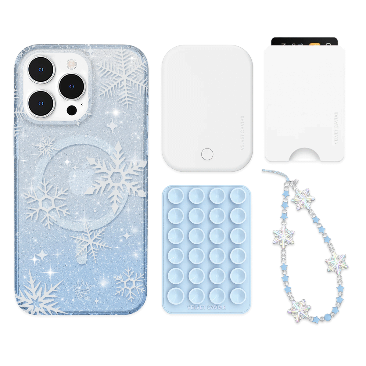Snow Angel Glitter iPhone Case with Wallet - Stylish Protective Cover for iPhone 13/14/15 - Perfect for Everyday Use, Travel, and Gifts