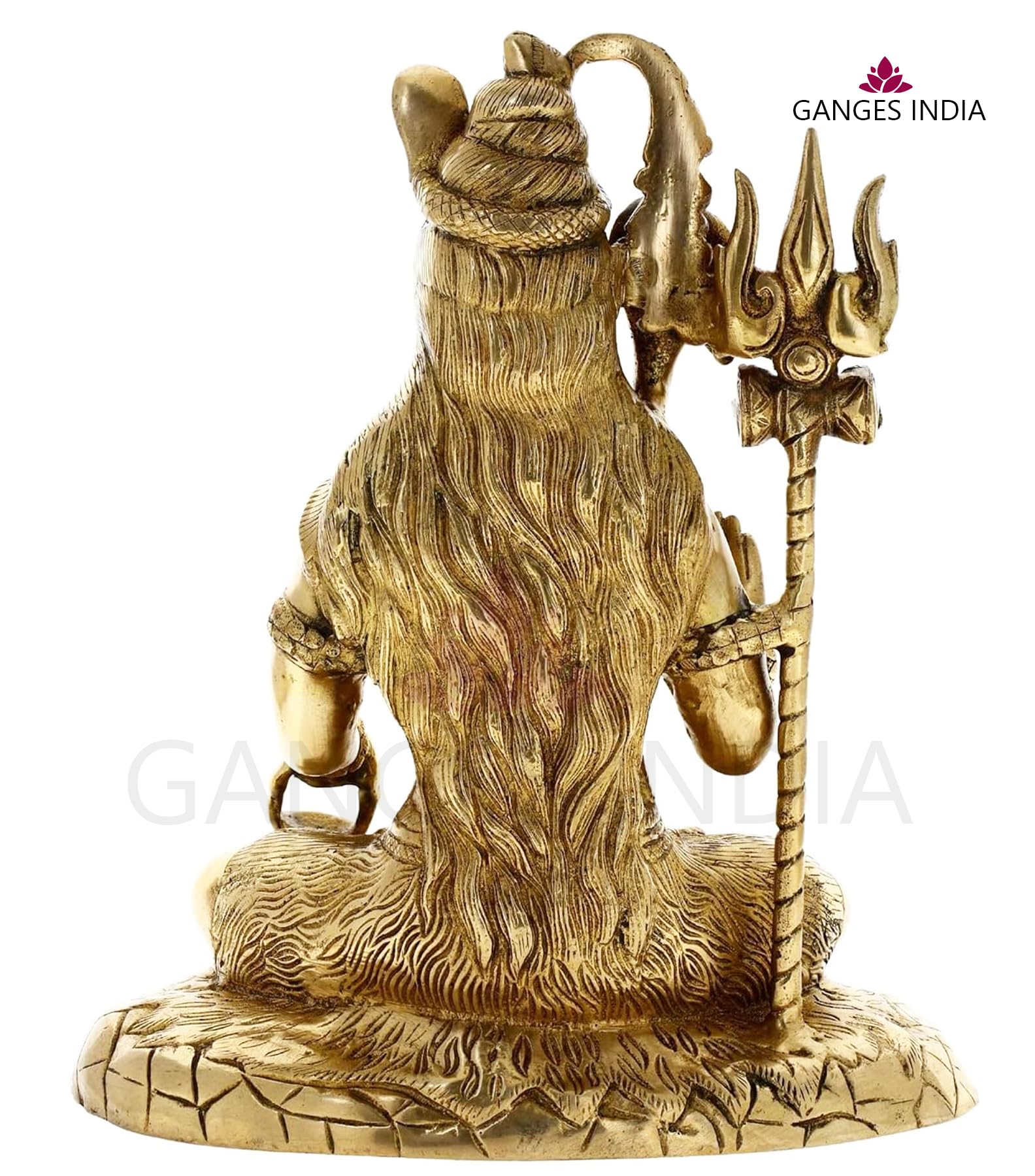 Lord Shiva Brass Statue (Mahadev) - Handcrafted Golden Hindu God Statue for Home Altar, Office Decor & Spiritual Meditation | Perfect for Puja Room, Yoga Studio & Gift