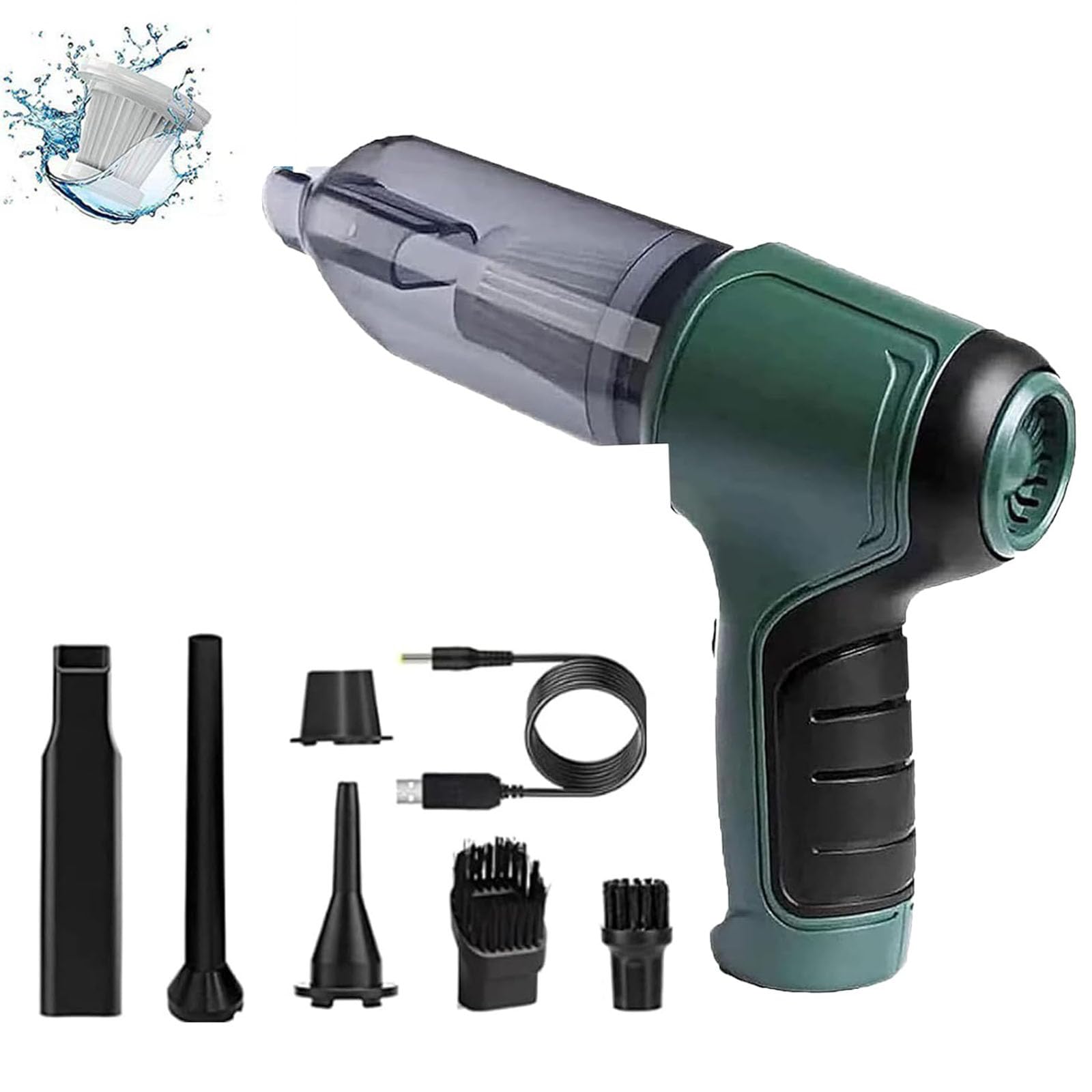 **Airify Pro Portable Air Blower & Car Vacuum - Wireless Handheld Mini Vacuum Cleaner for Home, Office, Car, and Travel | Compact & Lightweight for Quick Cleaning (Green)**