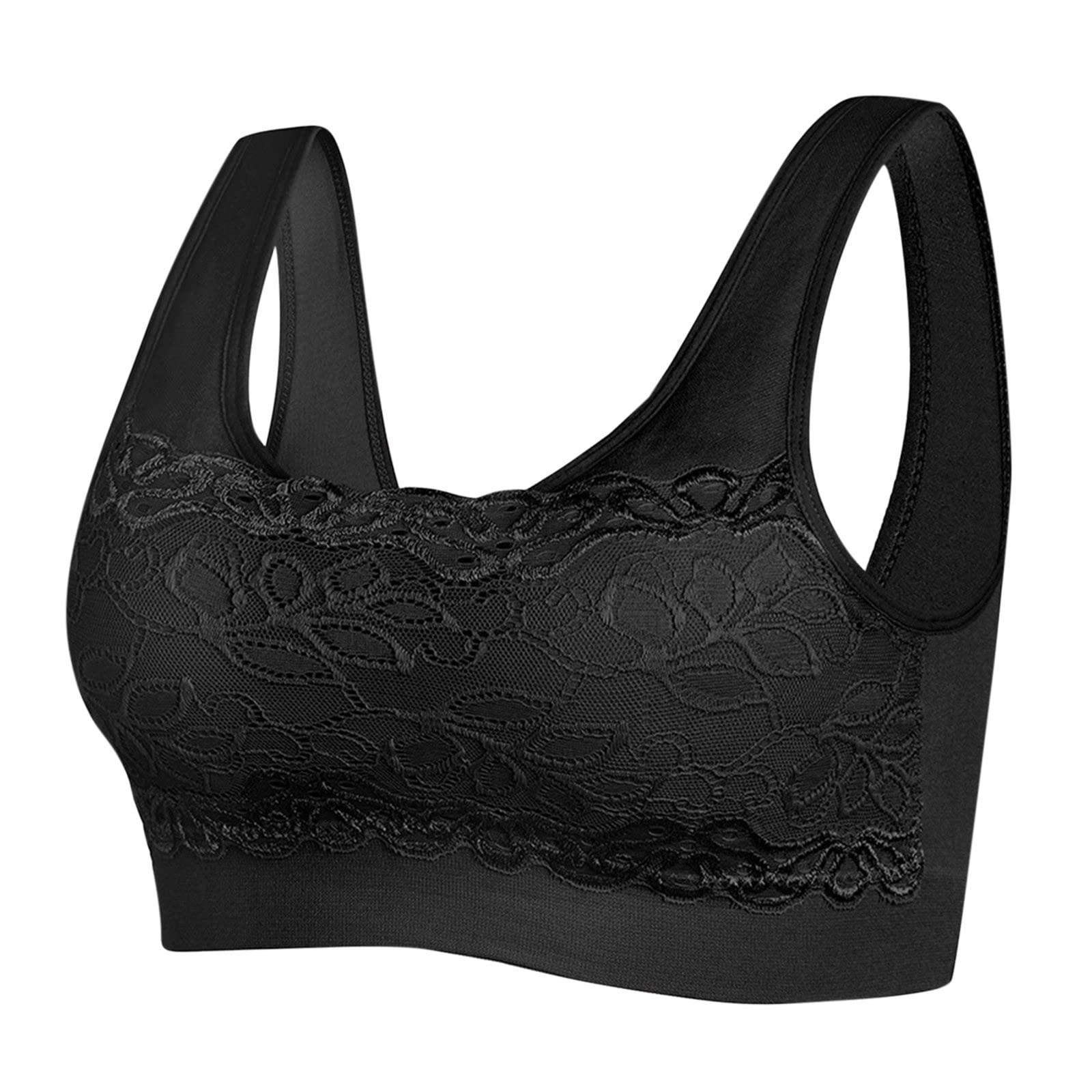 High Impact Sports Bra for Women - Lace Racerback Wirefree Workout Bra with Padding for Gym, Running & Yoga | Comfortable Activewear for High-Intensity Exercise