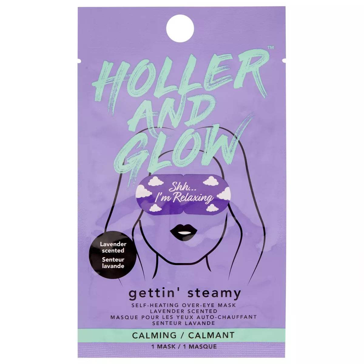Holler and Glow Self Heating Eye Mask for Relaxation & Stress Relief - Warm Compress for Dry Eyes, Puffy Eyes & Insomnia - Perfect for Travel, Work & Home Use