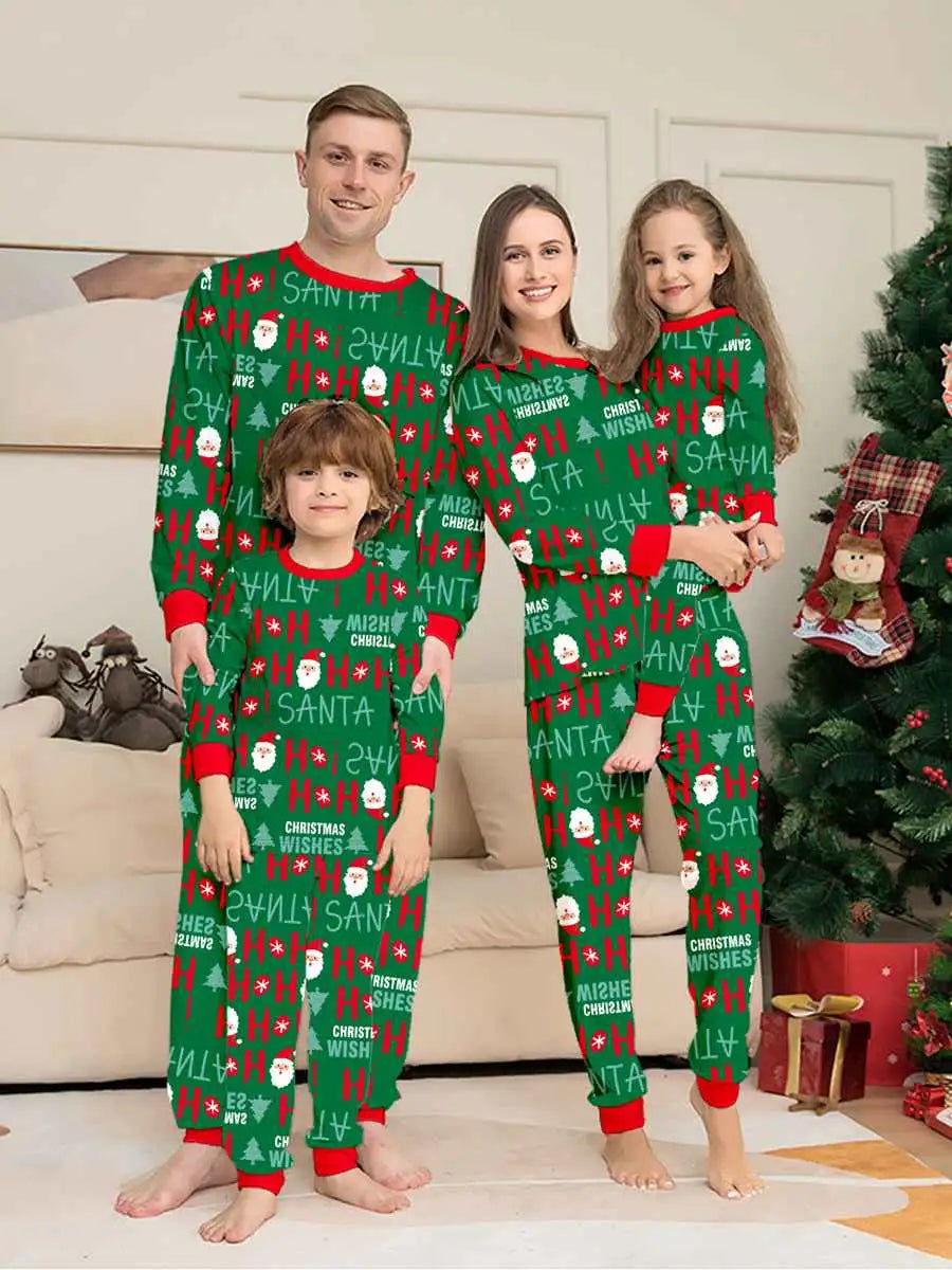 Printed Christmas Matching Family Pajamas Set - Holiday PJS for Family Photos & Cozy Winter Nights