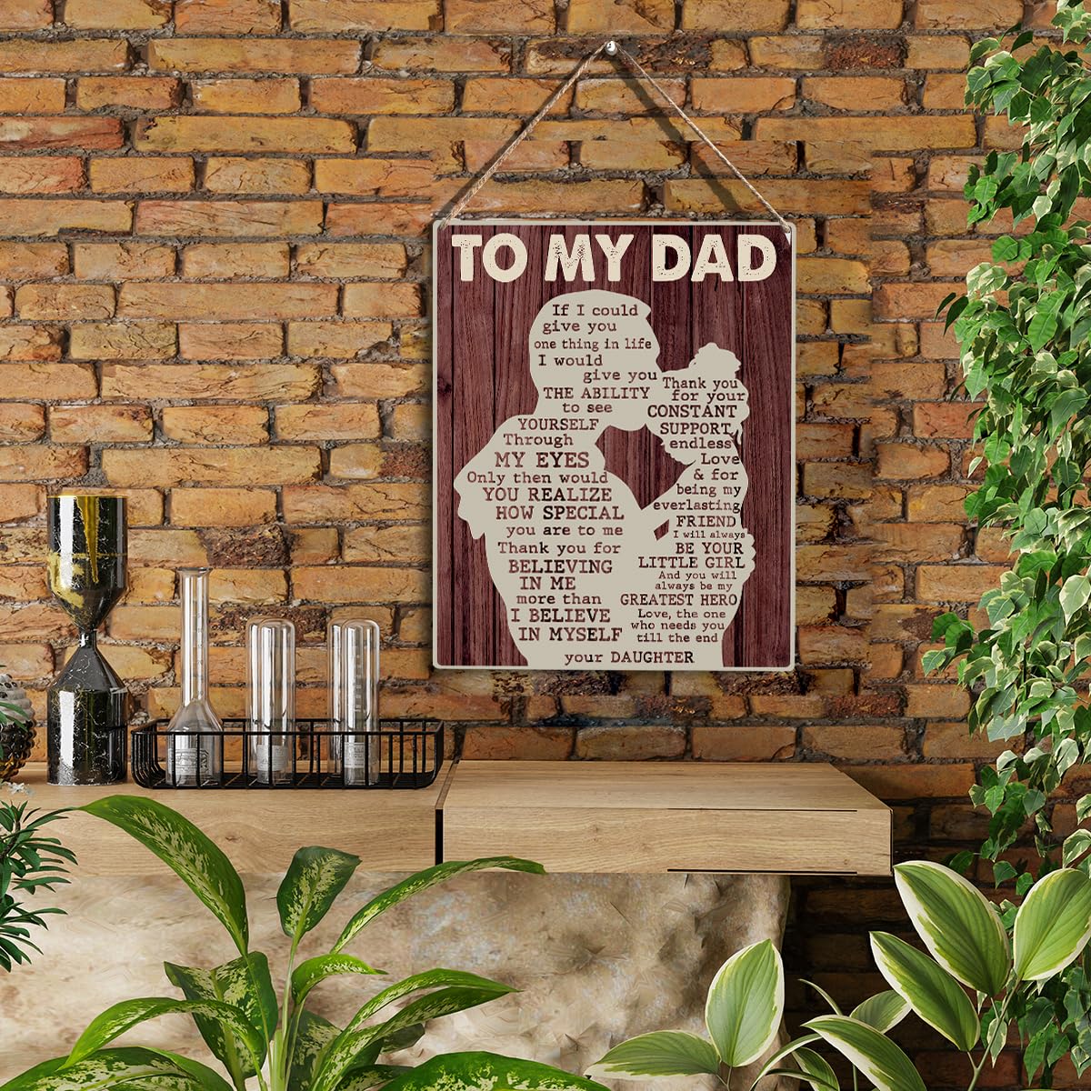 Best Dad Gifts - Wooden Hanging Sign for Father's Day & Birthday - Home Decor
