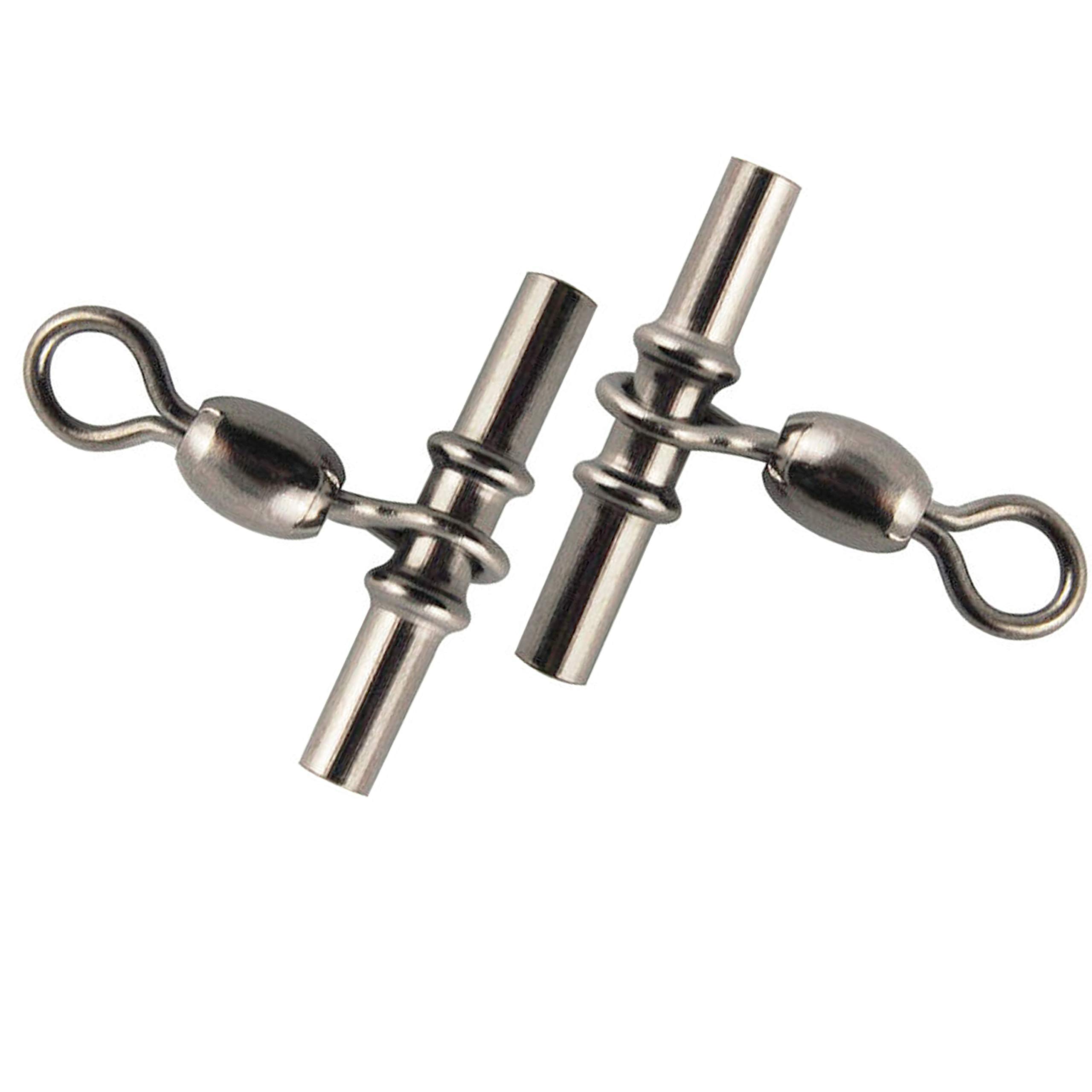 JL Sport 3-Way Fishing Swivels 20/50Pcs - T-Shape Connector for Crane Fishing - Size 3/0-3 - Perfect for Saltwater & Freshwater Angling