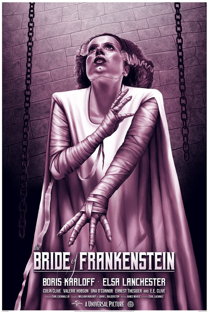 Bride of Frankenstein Movie Poster - Classic Horror Film Art Print for Home Theater & Halloween Decor