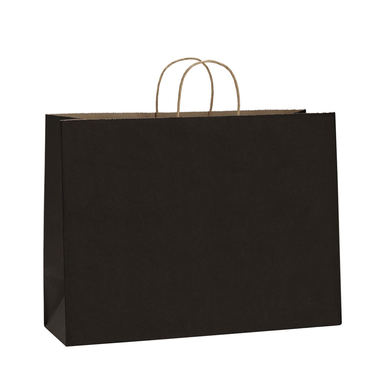 BagDream 100Pcs 16x6x12 Inches Kraft Paper Bags with Handles - Bulk Eco-Friendly Gift Bags, Shopping Bags for Grocery Store, Retail Merchandise & Party Favors | 100% Recyclable Large Black Paper Bags for Weddings, Birthday Parties & Store Packaging