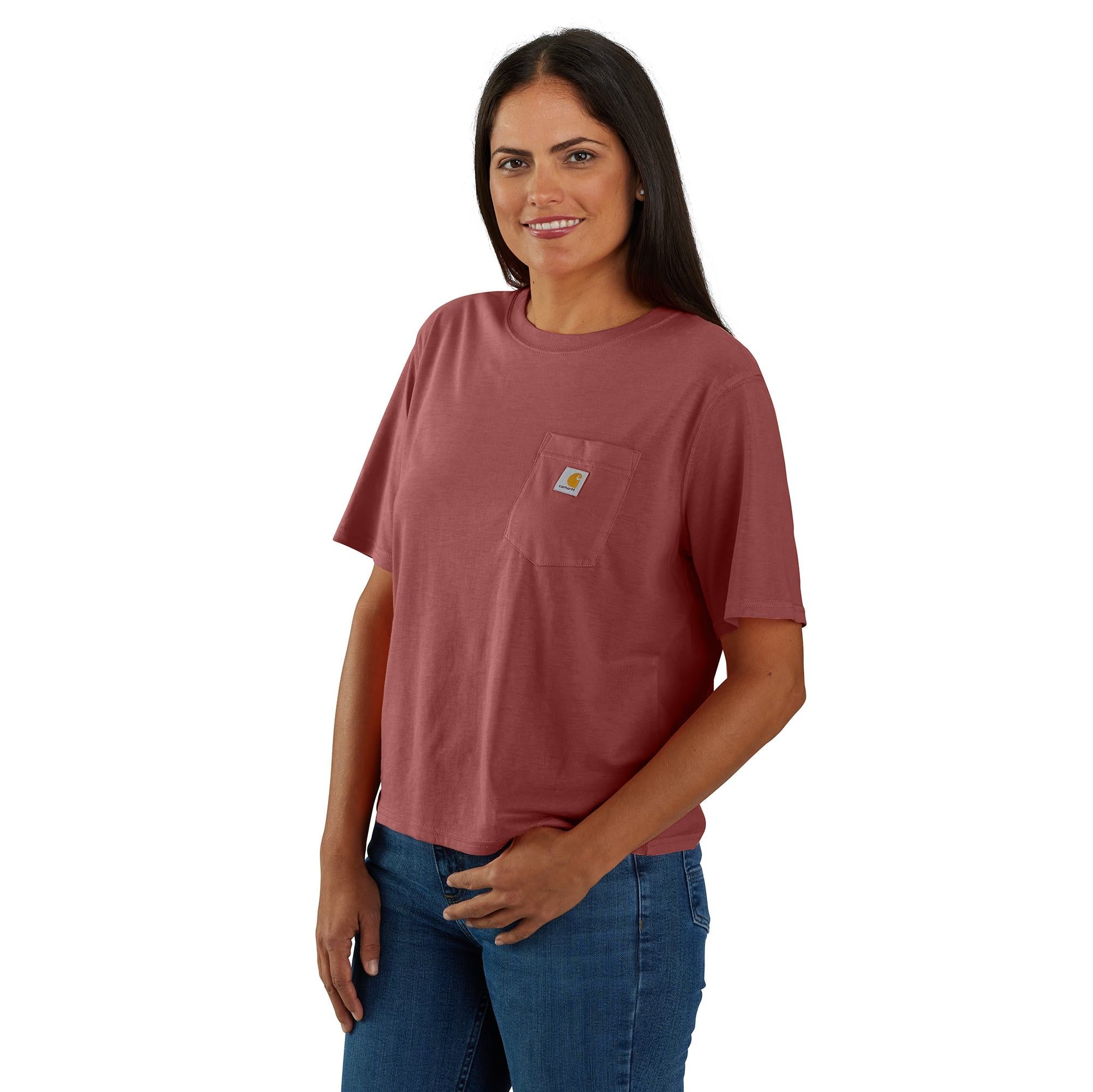 Carhartt Women's Tencel™ Loose Fit Lightweight Short Sleeve Crewneck T-Shirt - Breathable Casual Tee for Work, Outdoor Activities & Everyday Wear