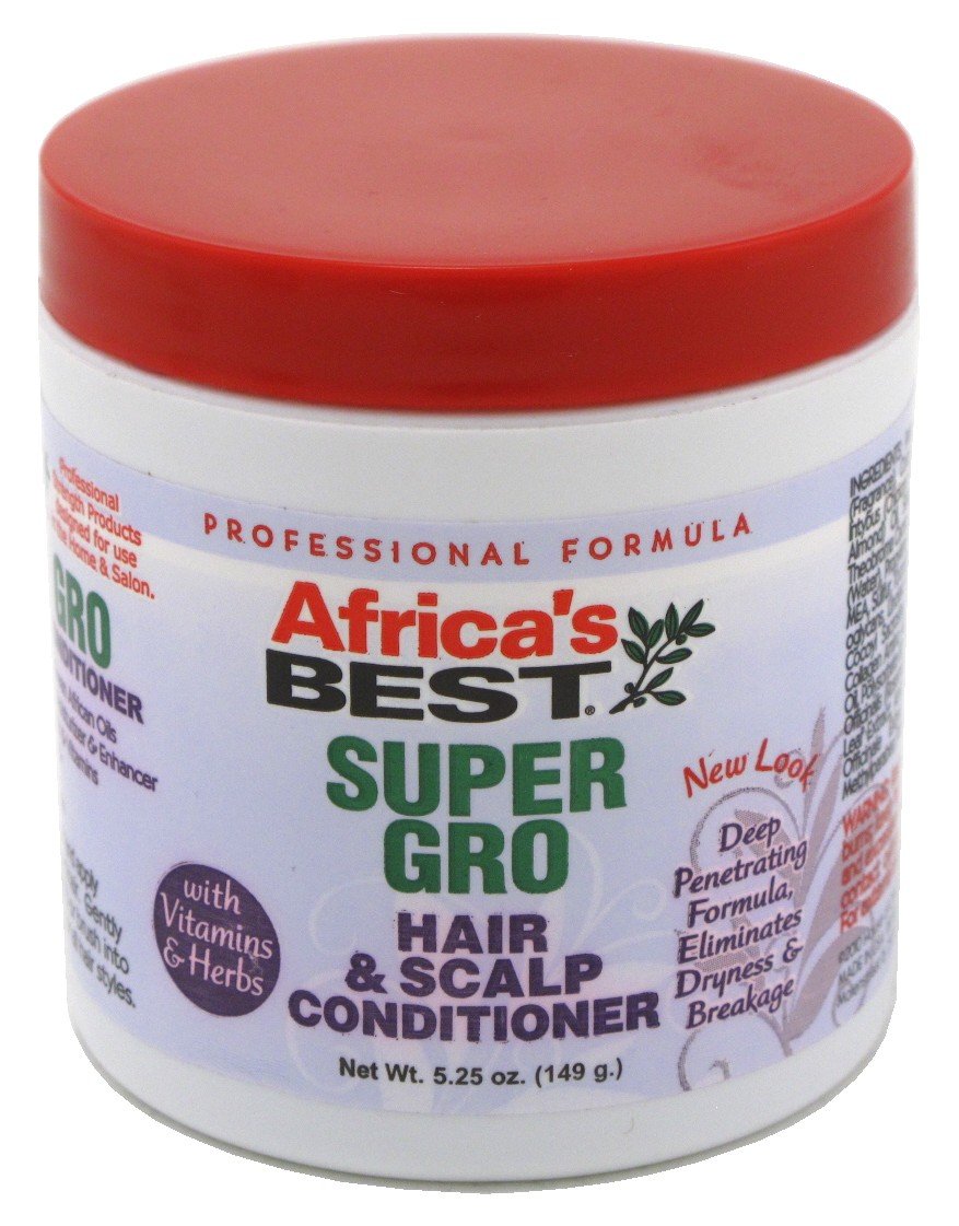 Africas Best Gro Super Hair & Scalp Conditioner - 5.25oz (149ml) 2-Pack | Deep Moisturizing Treatment for Natural, Curly & Relaxed Hair | Promotes Growth & Scalp Health | Perfect for Daily Use & Protective Styling