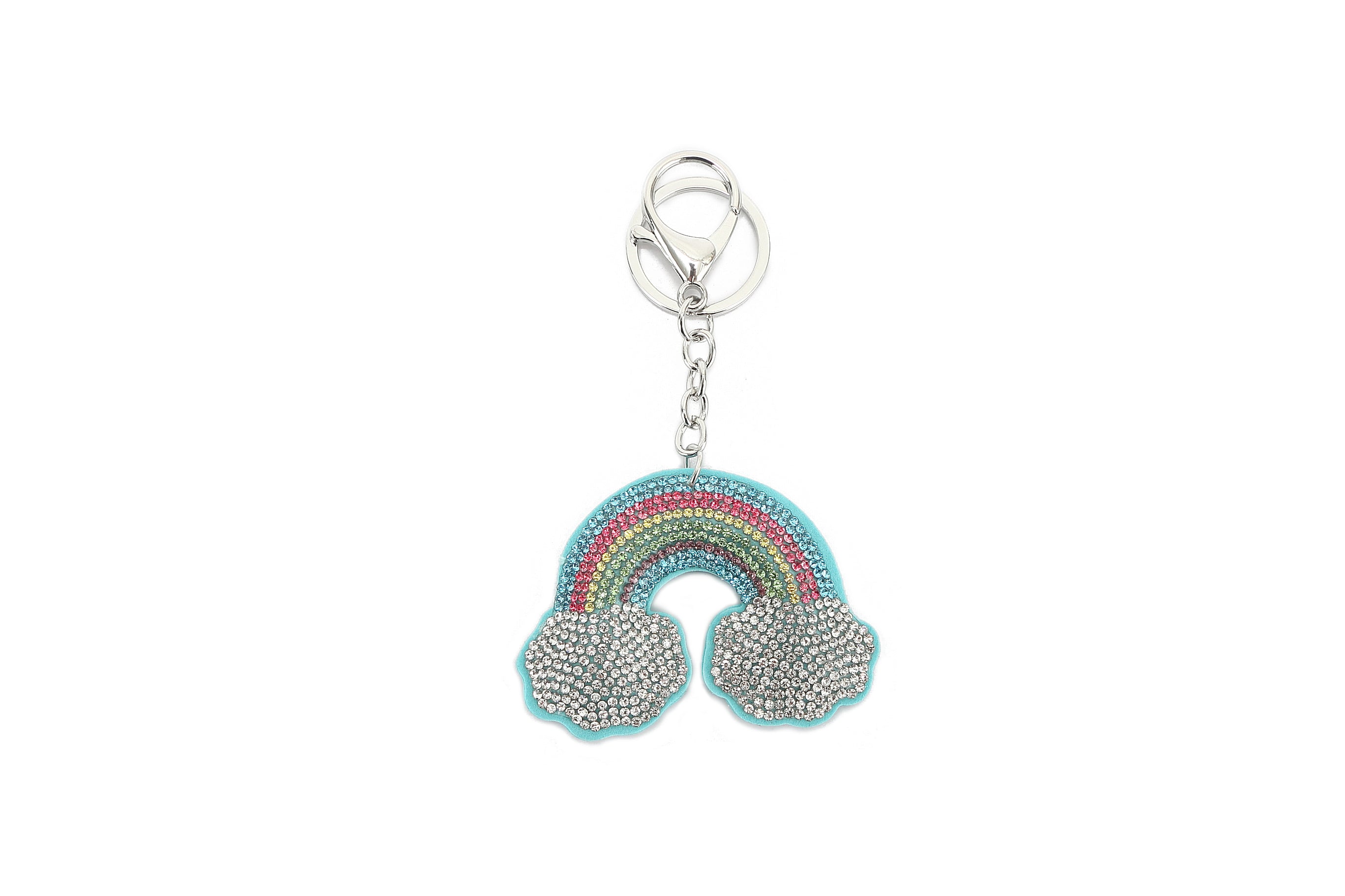 Crystal Rainbow Blue Bag Charm - Elegant & Stylish Accessory for Handbags, Backpacks & Keychains