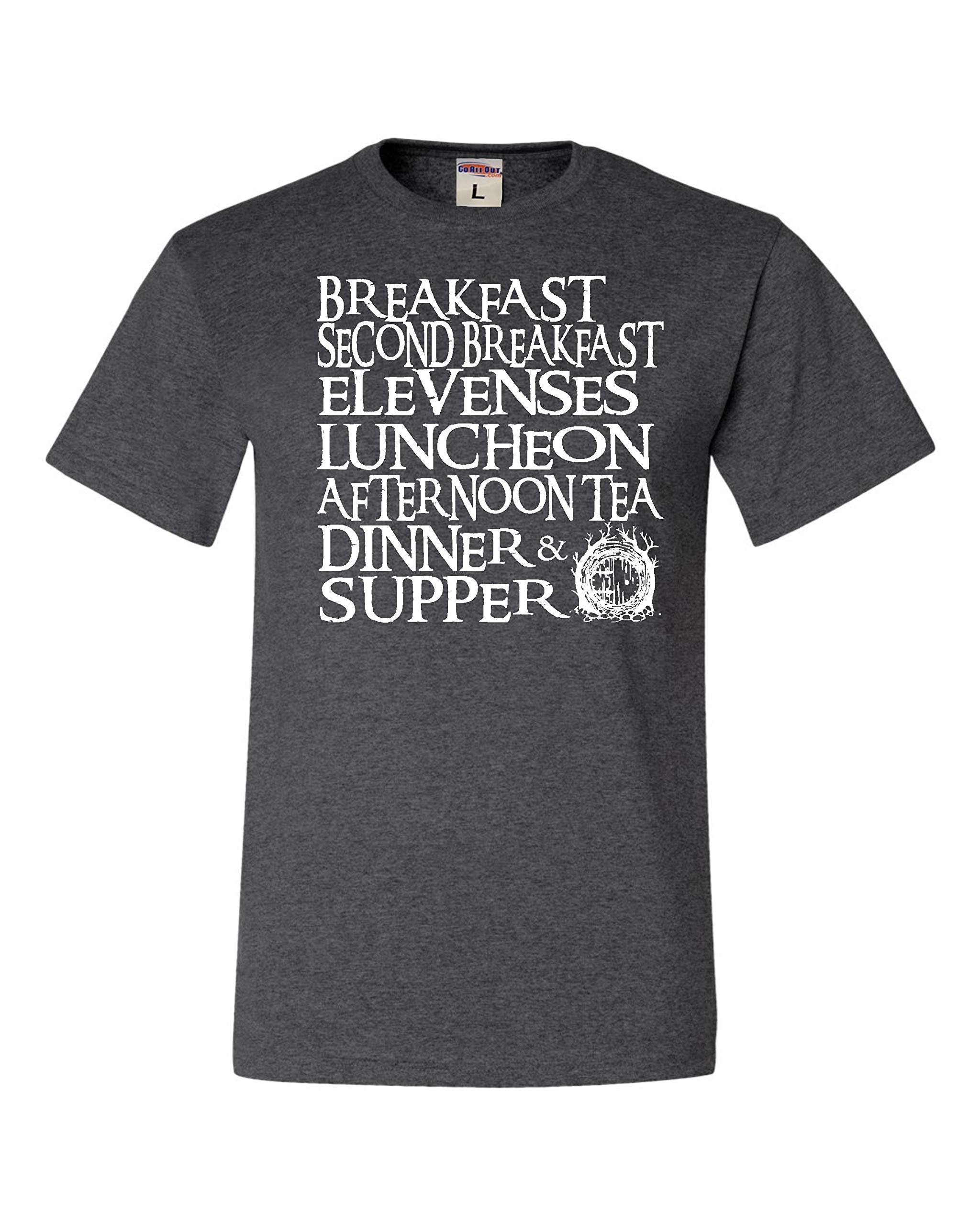 Go All Out Adult The Seven Daily Meals Graphic T-Shirt - Funny Food Lover Tee for Men & Women - Perfect for Casual Wear, Gym, and Weekend Outings