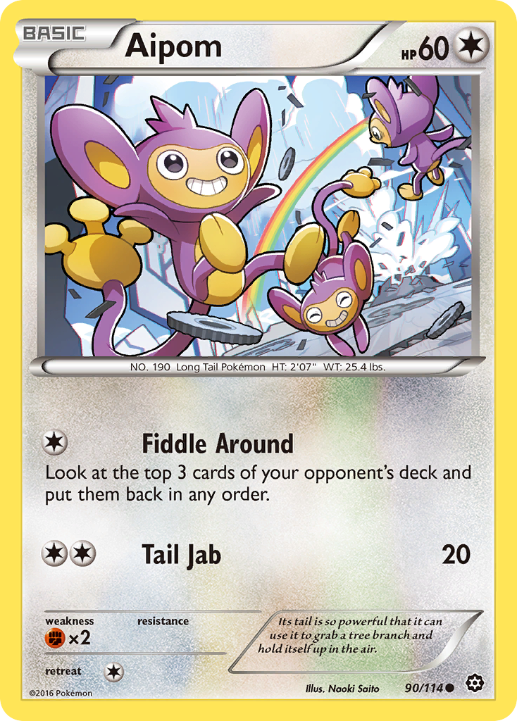 Aipom Pokemon Card (90/114) XY Steam Siege - Rare Trading Card for Collectors & Battles