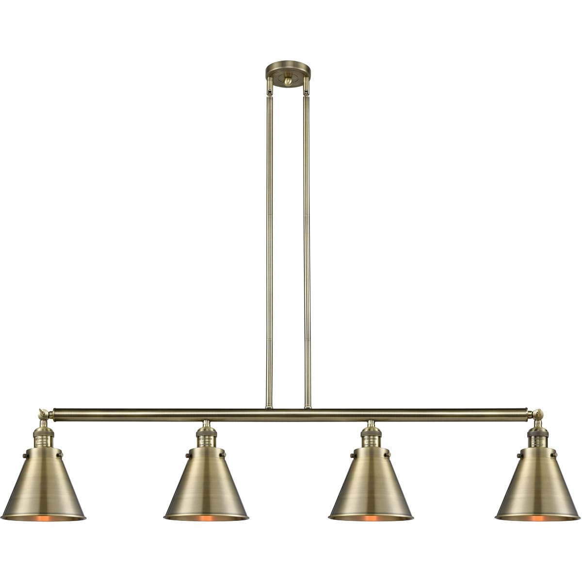 214-SG-M13-SG-LED Appalachian 4-Light Pendant Island Lighting Fixture - Modern Farmhouse Kitchen Island Chandelier for Dining Room & Home Decor