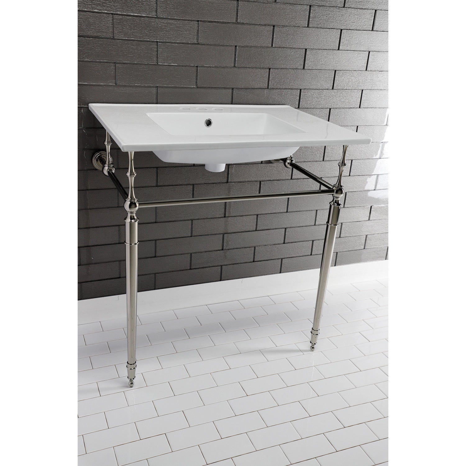 Continental 31 x 22 Inch White Ceramic Bathroom Vanity Top with 3-Hole Faucet & Integrated Basin - Perfect for Modern Bathroom Renovation and Space-Saving Design