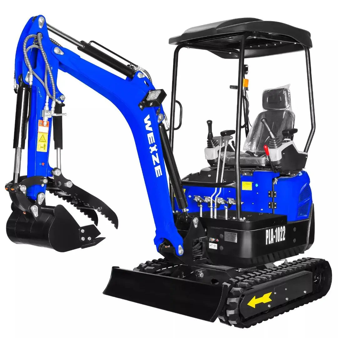 WEIZE 2 Ton Mini Crawler Excavator with Kubota D722 Engine - 10.2KW Power, 0.025m³ Bucket Capacity - Compact Construction Equipment for Digging, Landscaping & Small Farm Projects