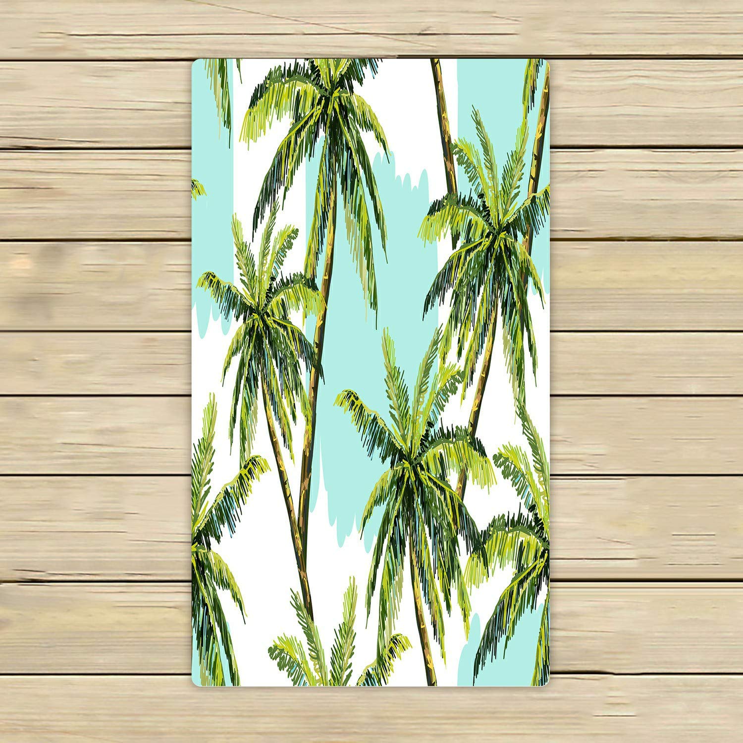 Floral Summer Beach Towel with Palm Tree Design - Soft Absorbent Bath & Shower Towel for Home, Pool, Travel - 16x28 Inch - Perfect for Beach, Vacation & Outdoor Use