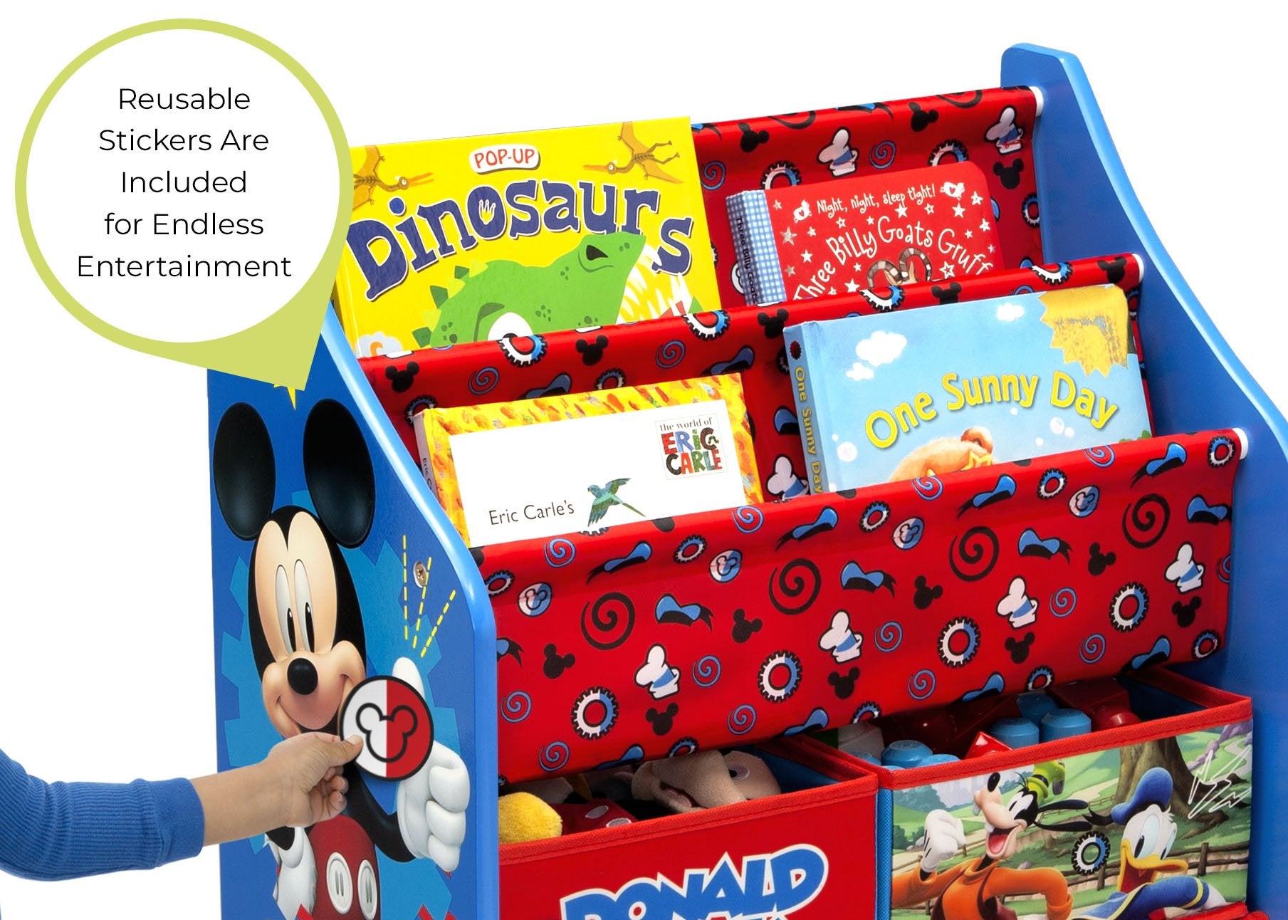 Disney Mickey Mouse Kids Toy & Book Storage Organizer - Perfect for Nursery, Playroom & Classroom Organization