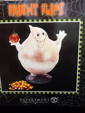 DEPT 56 Fright Flips Ghost Candy Dish - Halloween Party Decor, Spooky Home Accessory for Trick or Treat, Haunted House Theme Decorations
