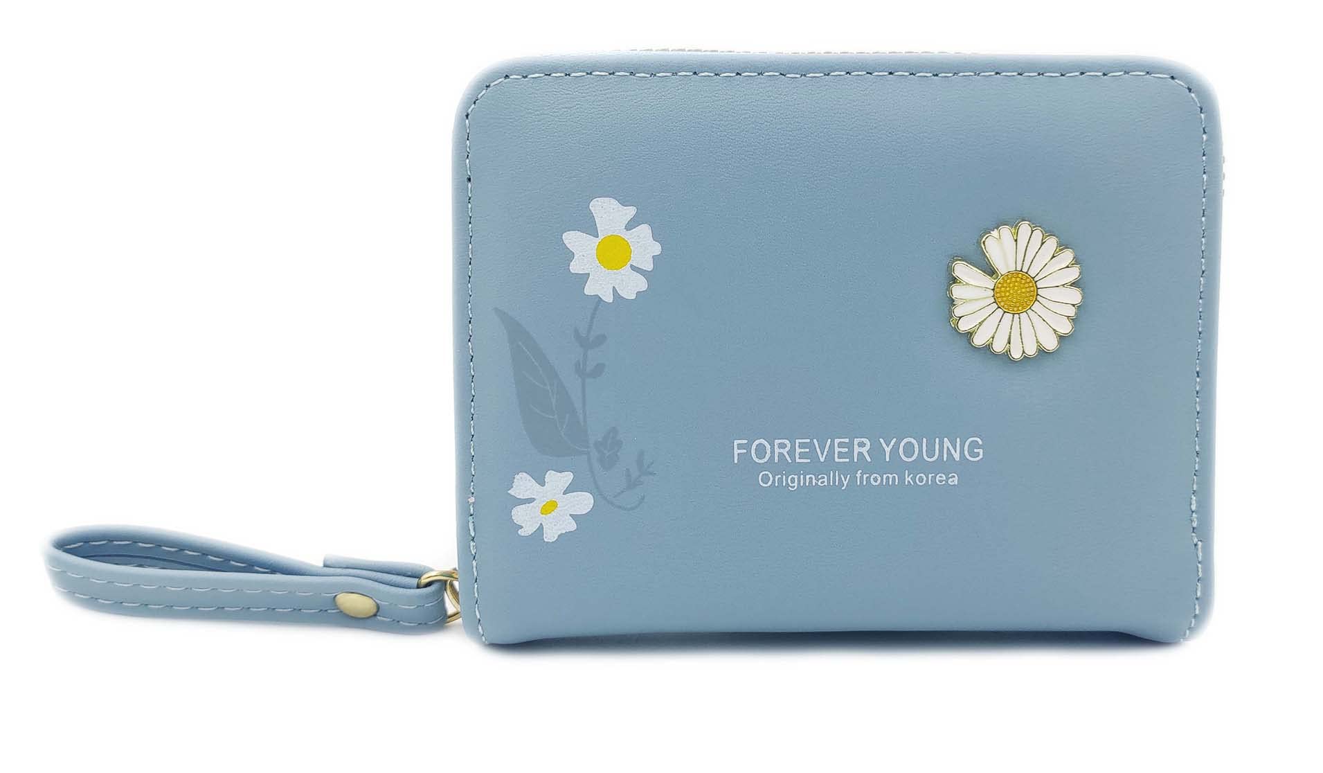 Women's Small Wallet - Slim Credit Card Holder with Zipper & Coin Purse - Secure Mini Wallet for Girls & Women (Blue) - Perfect for Travel, Everyday Use & Gift Giving