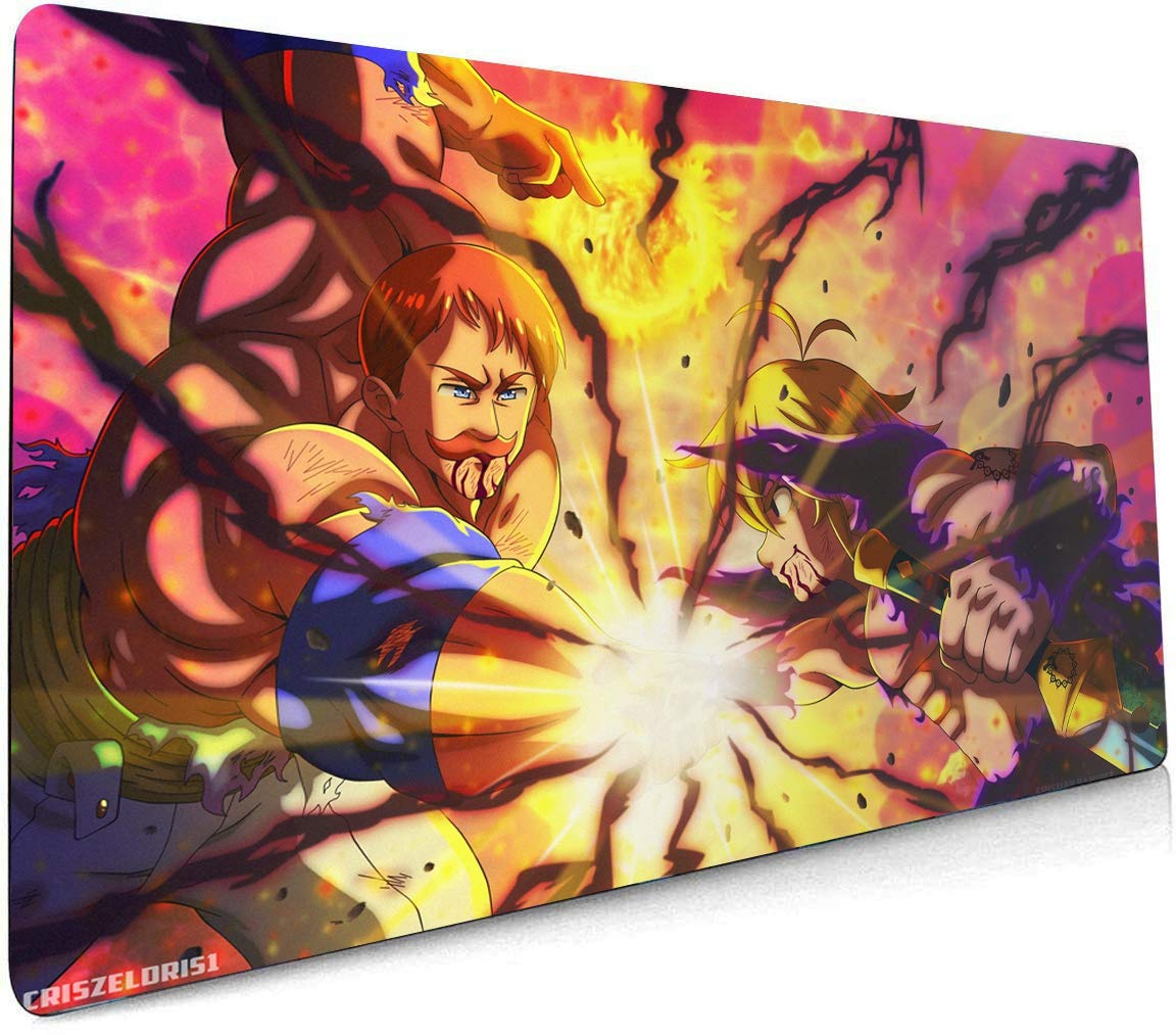 The Seven Deadly Sins Anime Gaming Mouse Pad - Large XXL Desk Mat for Computer, Keyboard & Mouse - Featuring Meliodas, Ban & Escanor - Non-Slip Rubber Base for PC, Office & Gaming Setup