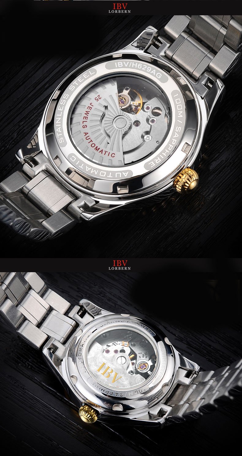Swiss Automatic Mechanical Watch for Men & Women - Diamond-Accented Two-Tone Couple Watches | Luxury Gift for Anniversary, Wedding & Special Occasions