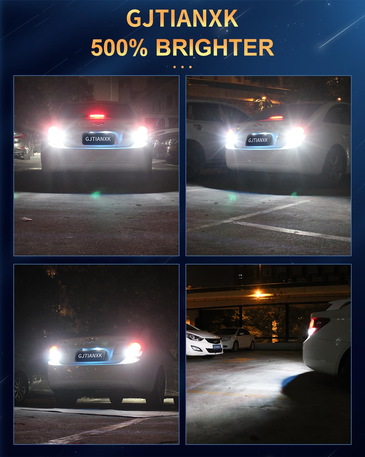3157 LED Bulb Reverse Light - 4000 Lumen Super Bright 6000K White - Compatible with 4114 3156 3056 3057 4157 3047 4057 3457 - Backup Tail Signal Brake Parking DRL Light (Pack of 2) - Perfect for Trucks, SUVs, Cars & Trailers