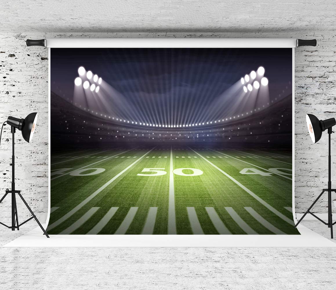 8x8ft American Football Stadium Photography Backdrop - Sports Theme Studio Props for Football Games, Team Photos & Fan Events