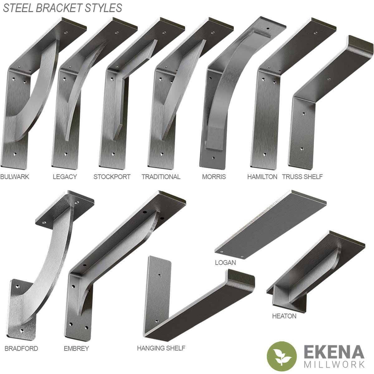 Ekena Millwork 4-Pack Steel Legacy Brackets 2