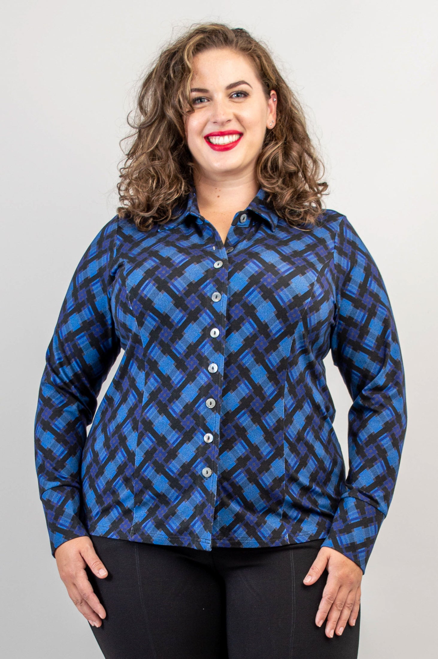 Harley Long Sleeve Top - Soft Bamboo Fabric with Scottish Isles Print | Women's Casual Shirt for Everyday Wear & Outdoor Activities