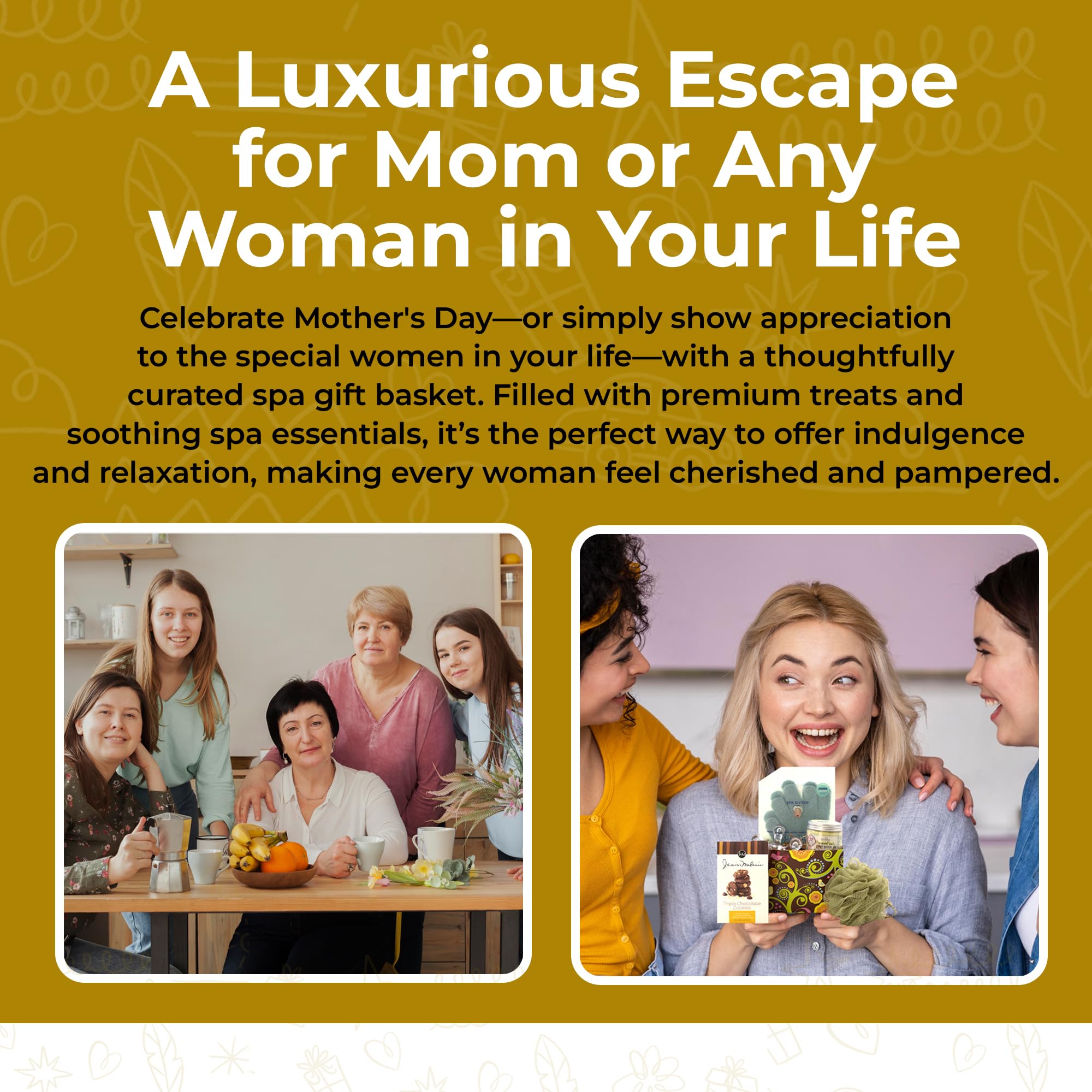 Premium Spa Gift Basket for Mother's Day - Relaxing Women's Gifts for Home & Office