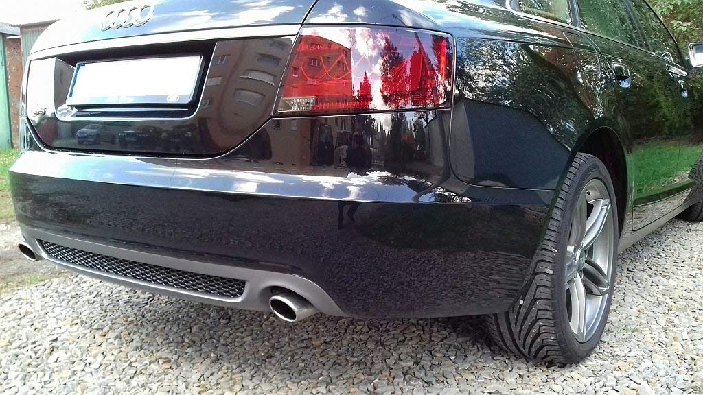 Audi A6 C6 Saloon Rear Diffuser S-Line Style Bumper Lip Spoiler - Enhance Your Car's Sporty Look for Street Racing & Show Car Events