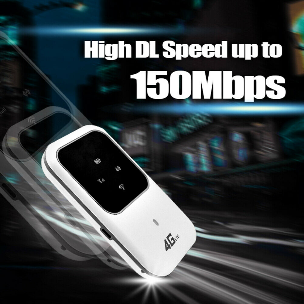 100Mbps Wireless 4G LTE Portable WiFi Router - MIFI Modem Hotspot with 2100mAh Battery | Fast Internet Anywhere for Travel, Work & Outdoor Activities