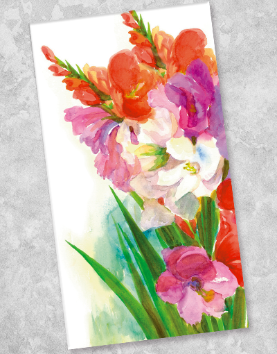 Glorious Gladiolas Guest Towel Napkins (40 Count) - Premium Floral Design Cotton Towels for Elegant Dinner Parties, Bridal Showers & Home Decor