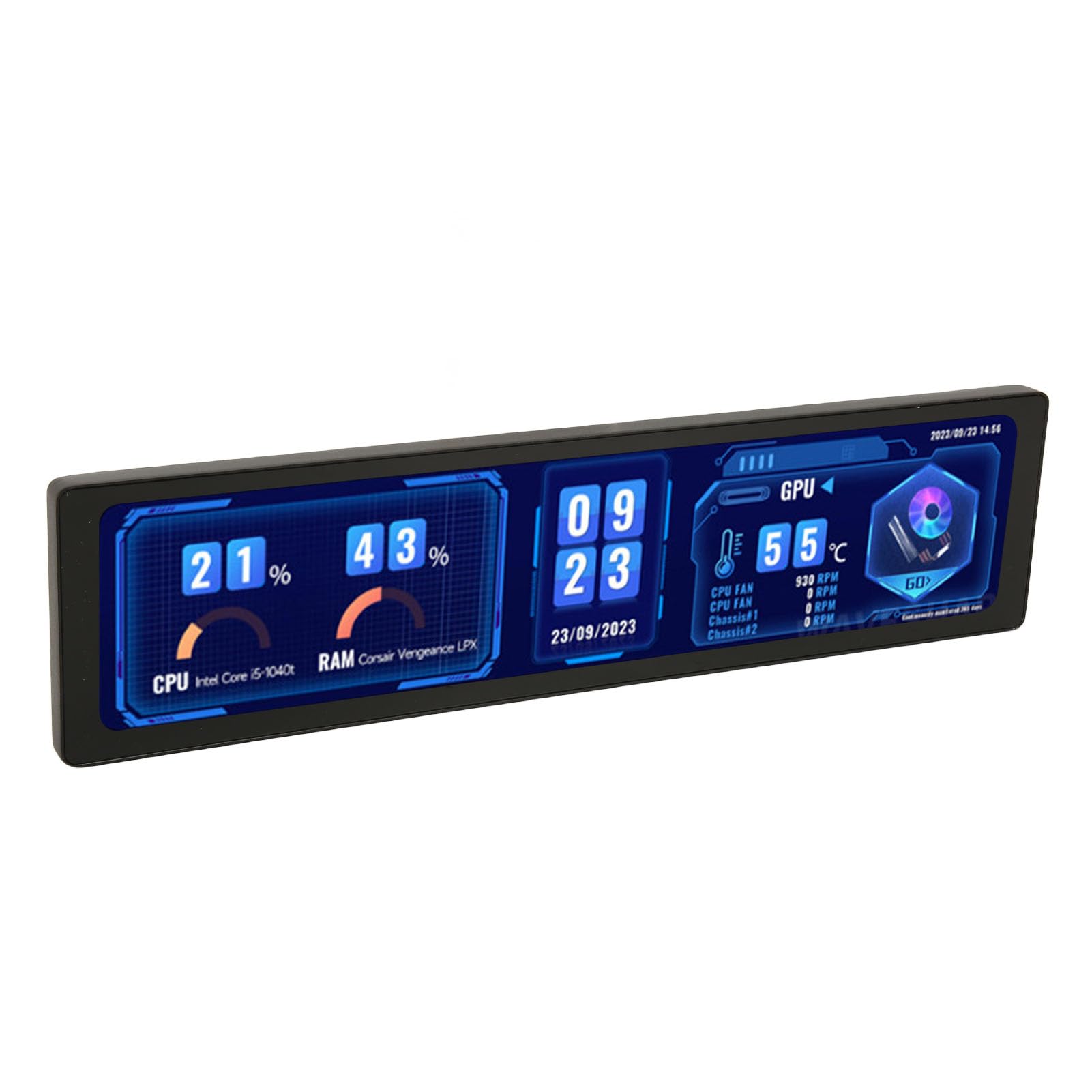 11.9 Inch Portable Monitor with Built-in Speaker, Full HD 60Hz HDMI Computer Secondary Display for PC CPU GPU RAM Data Monitoring - Compatible with Raspberry Pi, Ubuntu, Kali & Retropie - Perfect for Coding, Gaming & Office Work