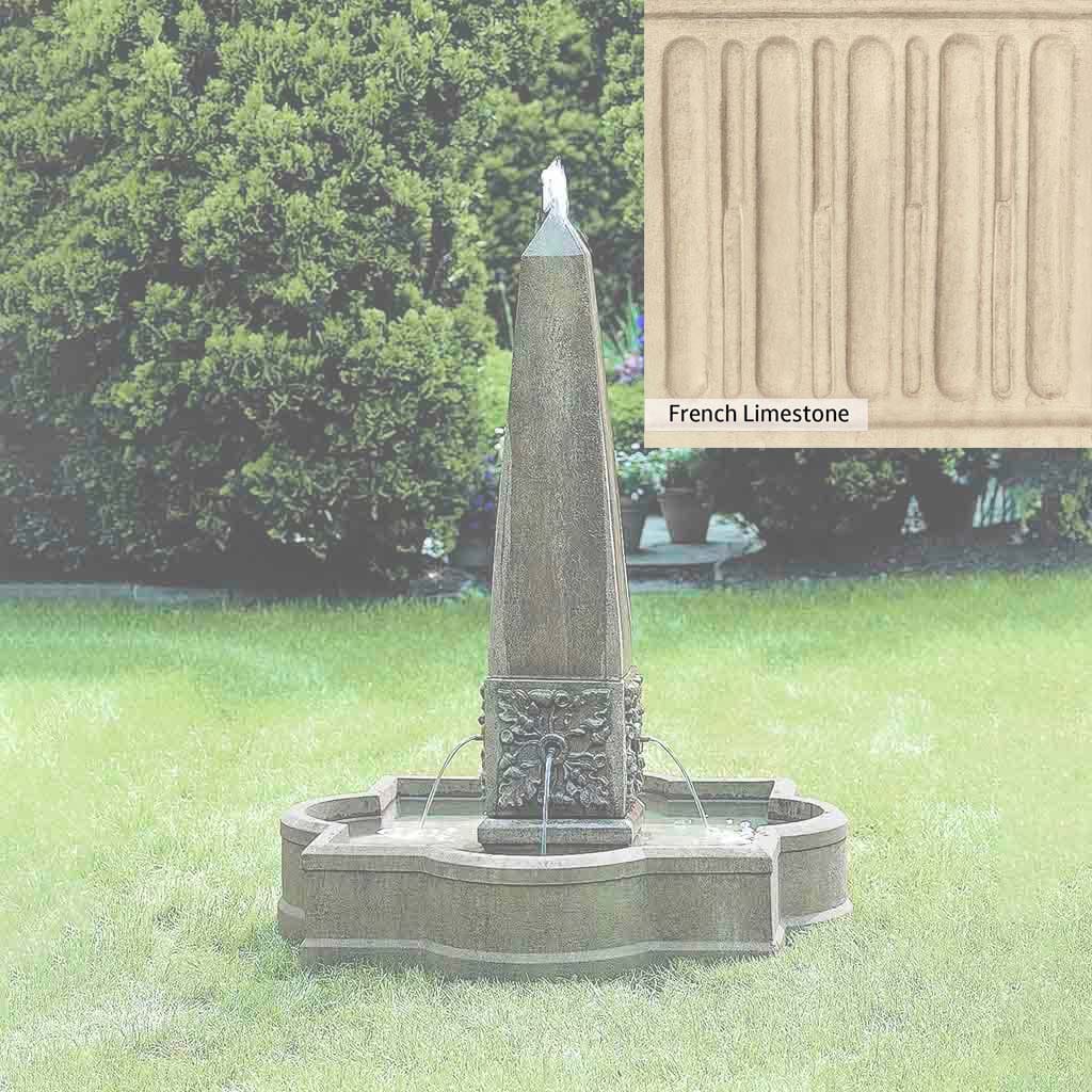 Campania International Palazzo Obelisk Fountain - Outdoor Garden Water Fountain for Patio, Yard, and Landscape Decor - Classic Italian Design with LED Lights