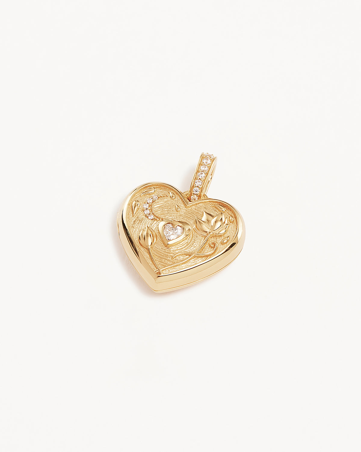 18k Gold Vermeil Blooming Together Large Heart Locket Pendant Necklace - Romantic Gift for Anniversary, Valentine's Day & Mother's Day - Perfect for Layering & Special Occasions