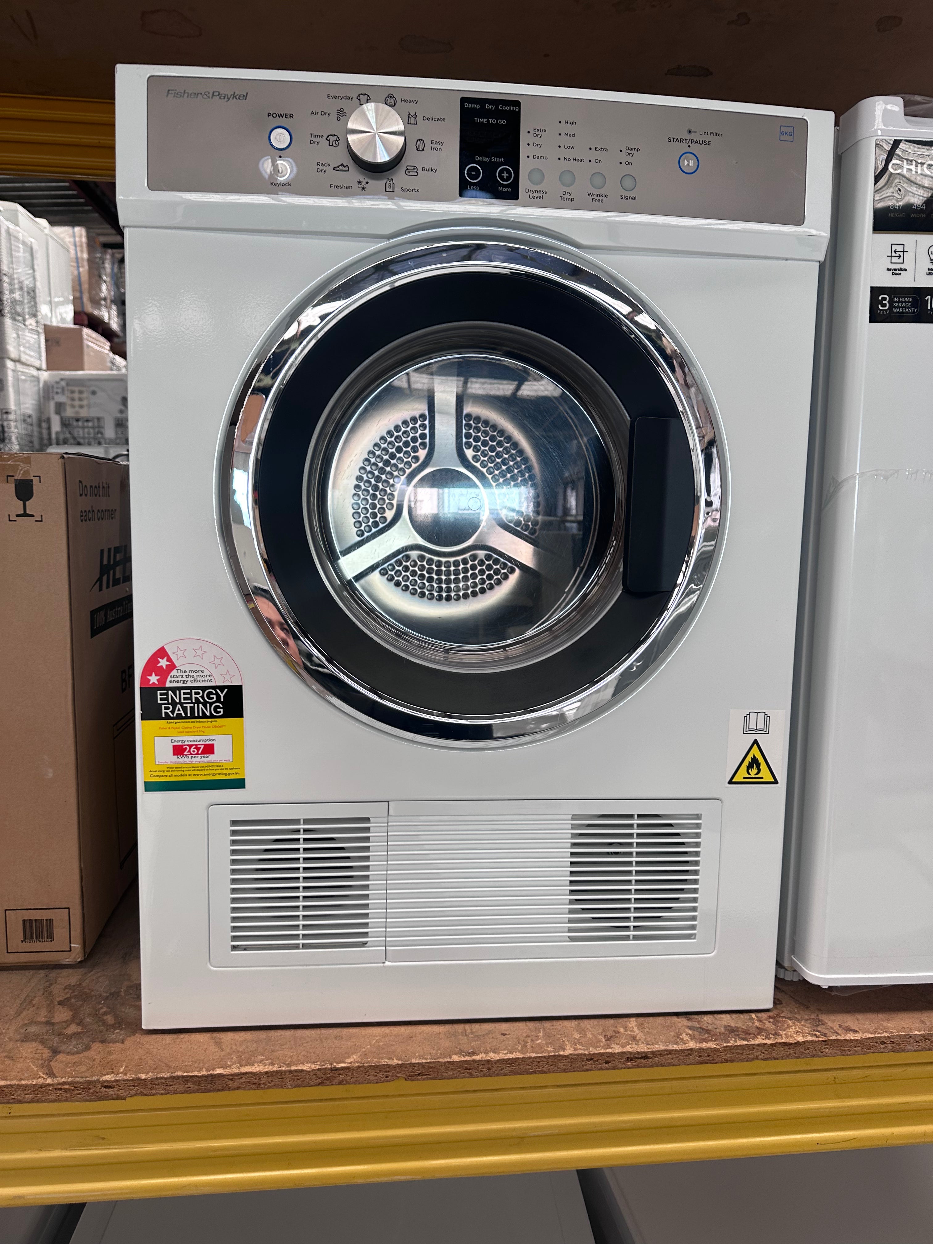 Fisher & Paykel 6kg Vented Dryer - Refurbished | Energy Efficient Clothes Dryer for Home & Laundry | Perfect for Apartments, Small Families & Eco-Conscious Users