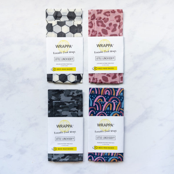 Eco-Friendly Beeswax Food Wraps by Little Lunch Box Co - Leopard Print Reusable Food Storage for Sandwiches, Fruits & Snacks | Perfect for School Lunches, Picnics & Zero-Waste Kitchens