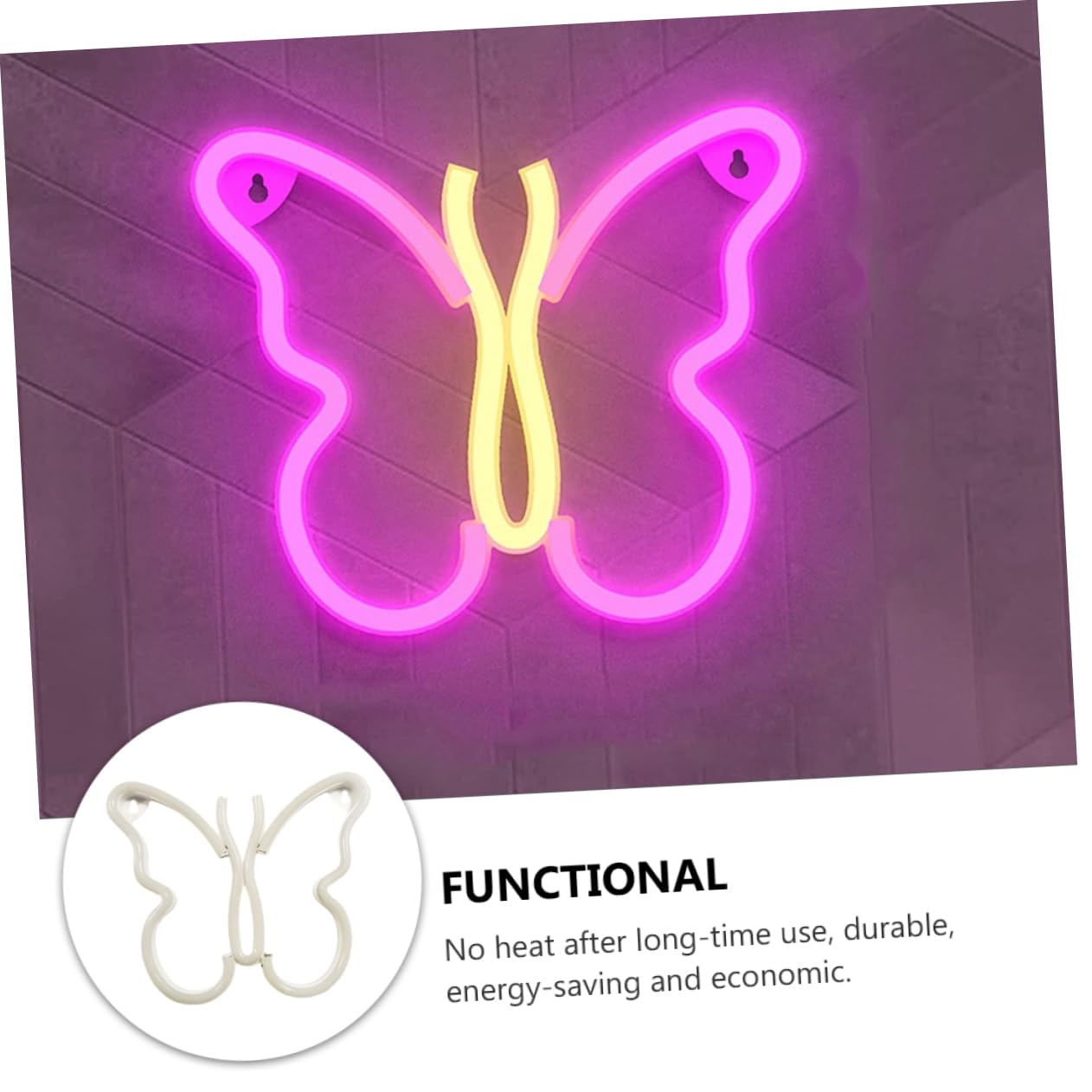 UPKOCH 2-Pack Butterfly LED Neon Wall Lights - Indoor Bedside Lamps, Cartoon Night Light for Kids Room, Nursery, Dorm Decor - Energy Efficient & Eye-Catching Home Lighting