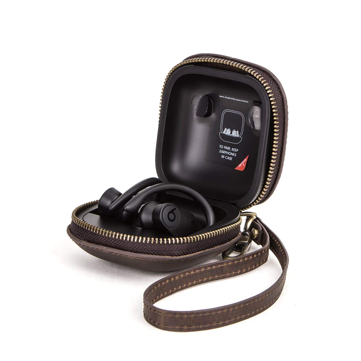 Premium Crazy Horse Leather Case for Powerbeats Pro - Shockproof & Scratch-Resistant Protective Cover for Men & Women - Travel Storage Pouch with Carabiner (Coffee Brown) | Durable Earbud Case for Gym, Running, Cycling & Hiking | Perfect Gift for Fitness Lovers & Music Enthusiasts | Ideal for Workouts, Outdoor Sports & Commuting | Great for Travel, Work & Daily Protection | Protect Your Earbuds During Exercise & Outdoor Adventures | Best for Active Lifestyles & On-the-Go Use