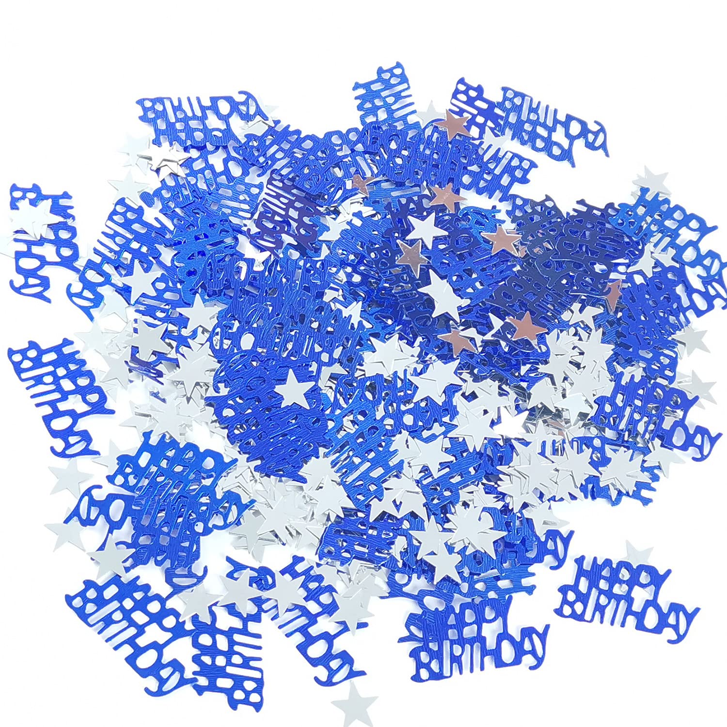 Blue Star Glitter Happy Birthday Confetti for Party Table Decorations - Perfect for Men, Women & Boys Birthday Celebrations - Ideal for Cake Toppers, Gift Wrapping & Party Centerpieces