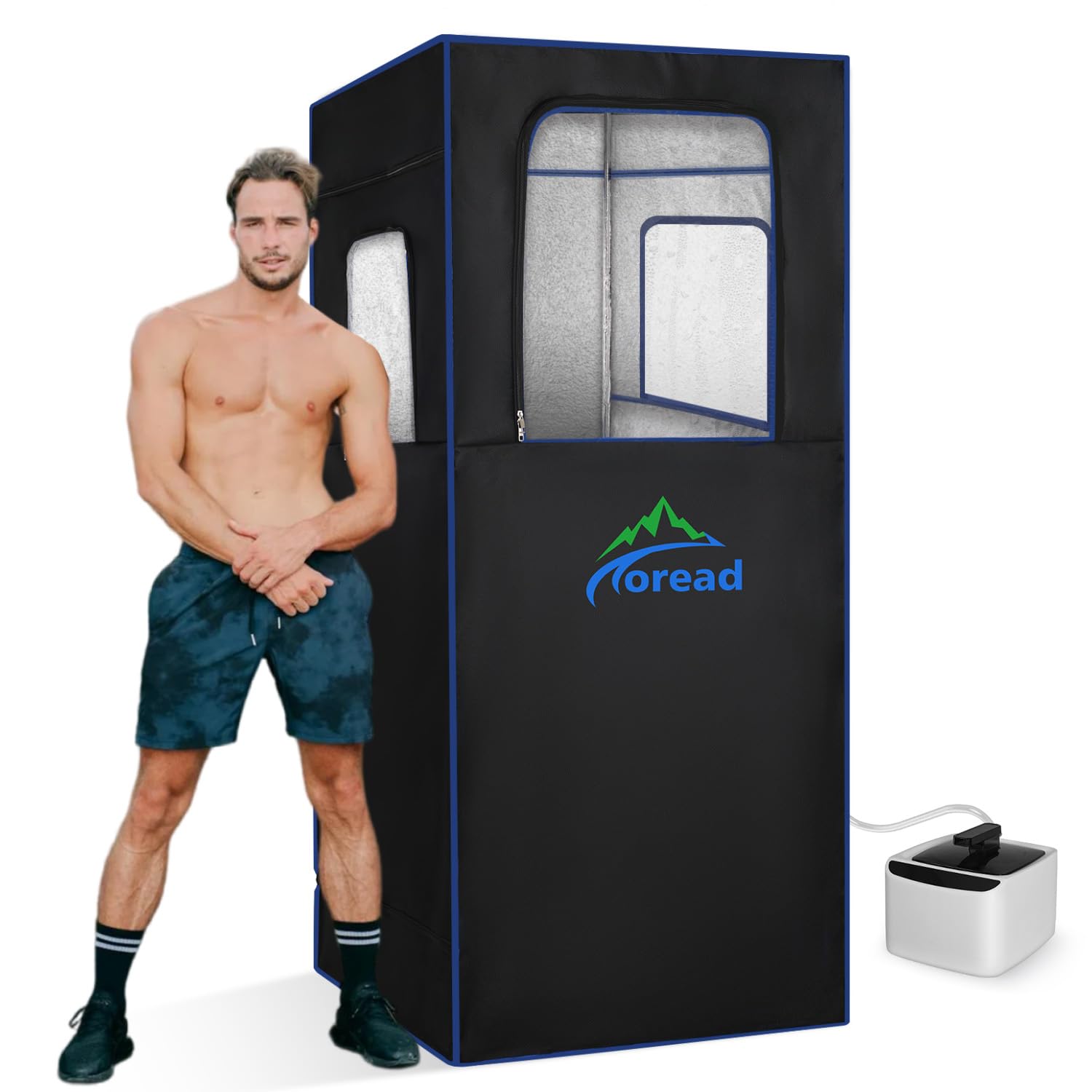 Portable Steam Sauna Tent for Home Use - Foldable Single Person Sauna Box with 1000W Steam Generator & Remote - 300D Canvas Material (31.5