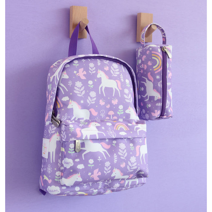 A Little Lovely Company Unicorn Dreams Kids Backpack - Cute Small Backpack for Girls, Lightweight School Bag for Toddlers & Preschoolers - Perfect for School, Travel & Daycare Adventures