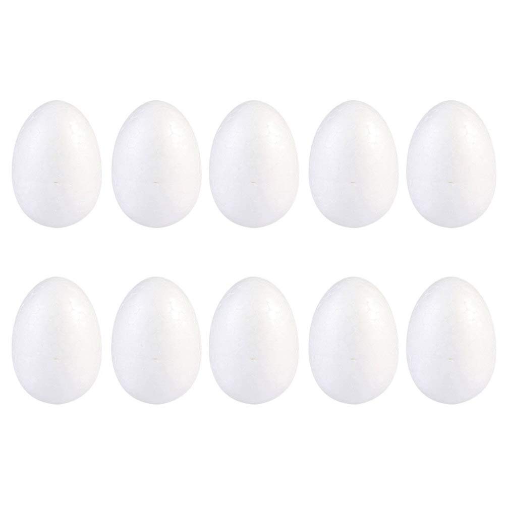 HEALLILY 100PCS White Styrofoam Eggs - DIY Craft Foam Eggs for Easter Decorations, Modeling Projects, Party Favors (7cm) - Perfect for Easter Crafts, Home Decor, and School Art Projects
