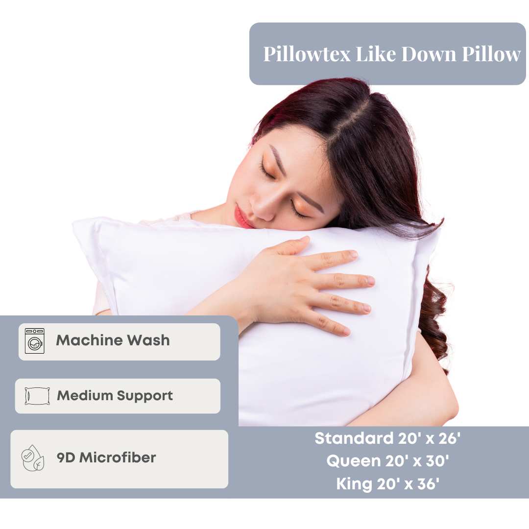 Premium Pillowtex Down Alternative Pillow - Hypoallergenic & Breathable for Side, Back & Stomach Sleepers - Perfect for Bedroom, Guest Room & Travel