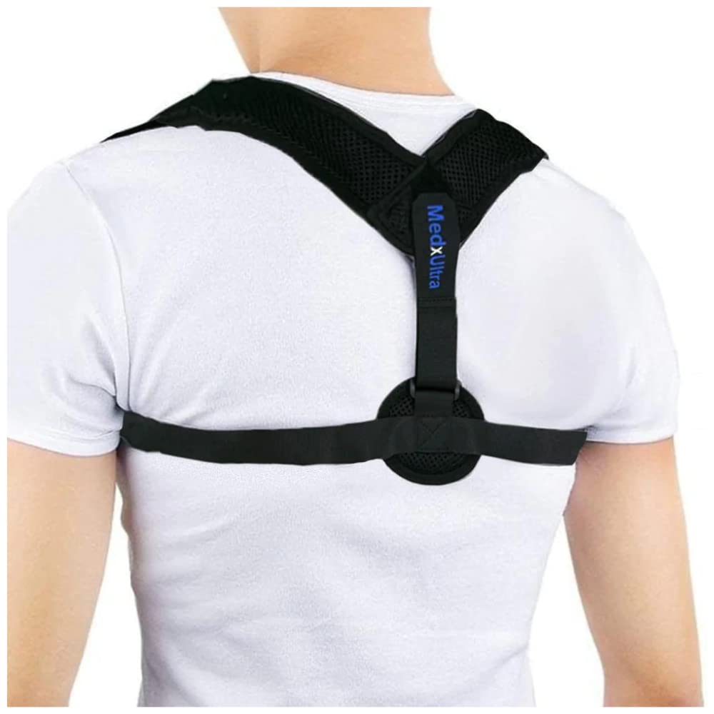 Posture Corrector with Carrying Bag - Adjustable Back Brace for Men, Women & Kids - Relieves Neck, Shoulder & Upper Back Pain - Invisible Support for Office, Driving & Daily Use