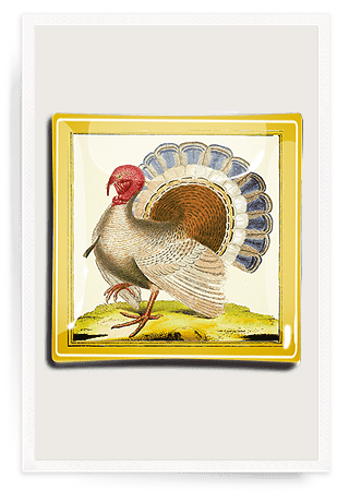 Miriam's Wild Turkey Decoupage Glass Serving Tray - Elegant Handcrafted Decorative Tray for Thanksgiving, Home Decor, and Entertaining