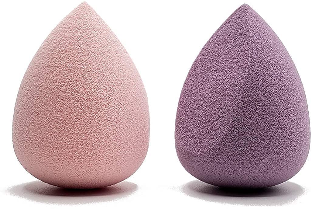 Fennec Mart Makeup Beauty Sponge Set (2 Pcs) - Teardrop & Wedge Sponges for Flawless Foundation Application | Hypoallergenic, Latex-Free, Streak-Free Blending | Perfect for Liquid Foundation, Concealer & Cream Blush | Professional Makeup Tools for Daily Use & Travel