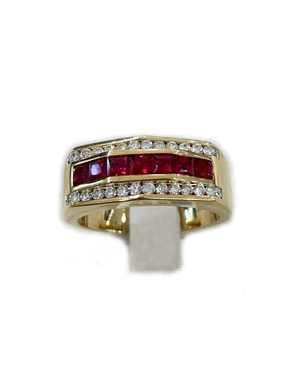 14K Yellow Gold Men's Ruby Ring - Elegant Vintage Style for Weddings, Anniversaries & Gifts | Durable & Hypoallergenic Jewelry for Everyday Wear