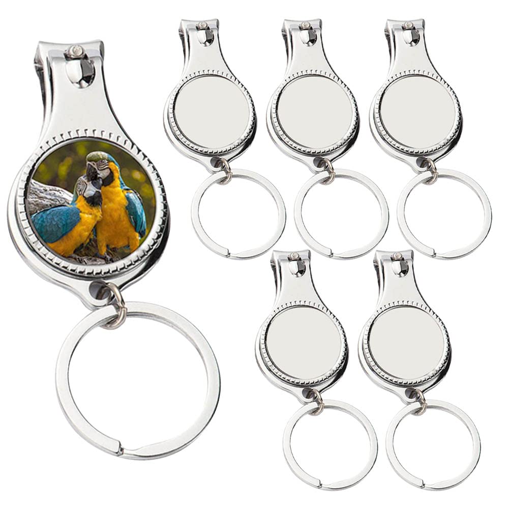 6 Pack Sublimation Blanks Keychains with Nail Clipper & Metal Bottle Opener, DIY Aluminum Heat Transfer Keychains for Birthday, Anniversary, Graduation, Holiday Gifts, Perfect for Crafting, Events, and Personalized Keepsakes
